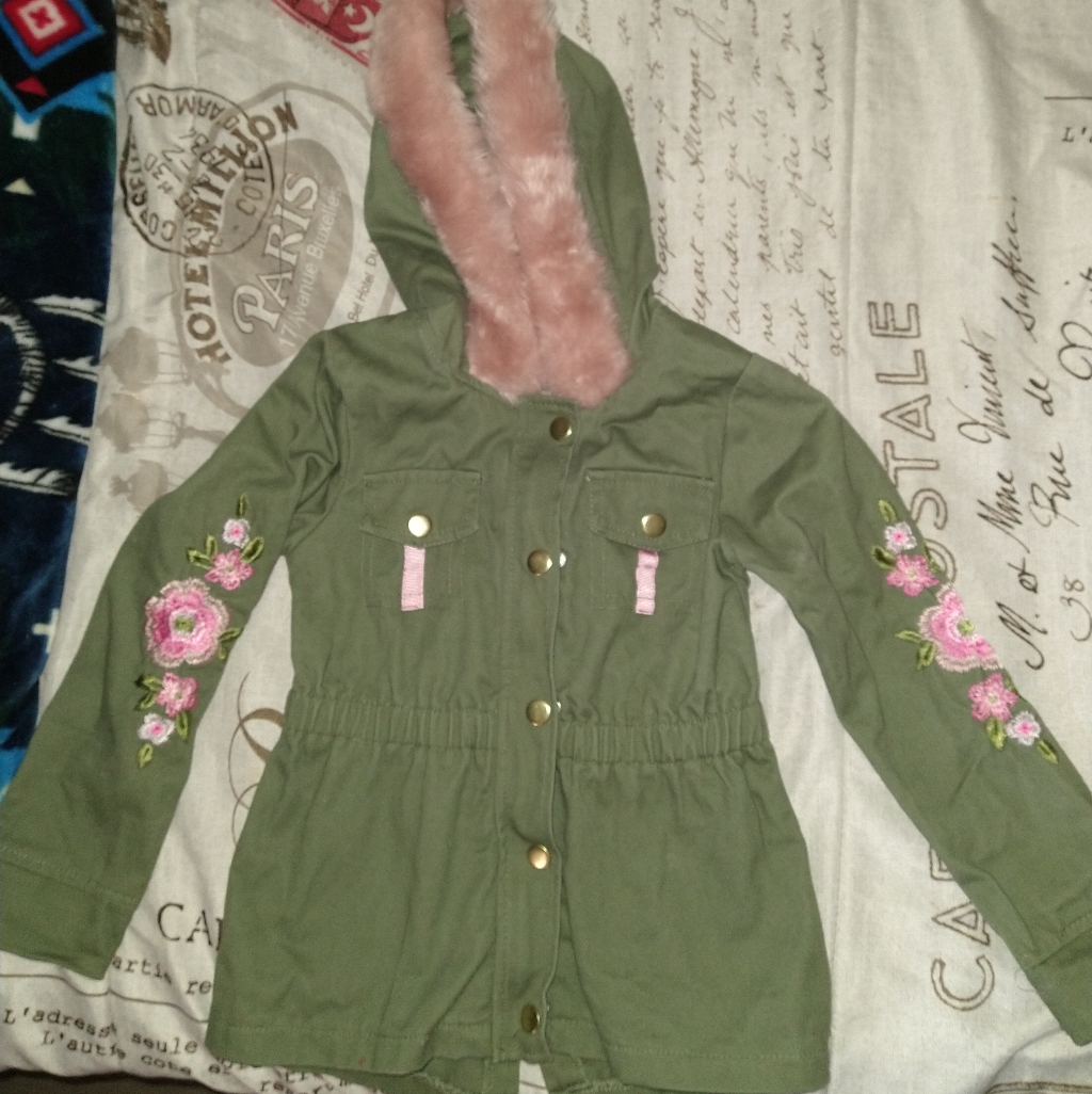 Little Lass Green & Pink Jacket Size 5t